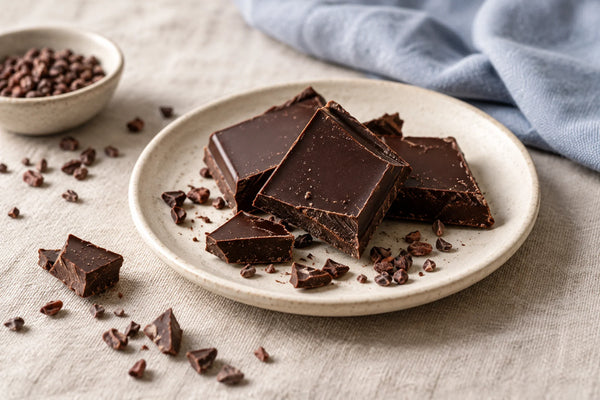 Chocolat noir diabète : carrés de chocolat noir à fort pourcentage de cacao