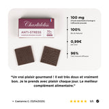 chocolat français haut de gamme aux bienfaits du chocolat noir décuplés avec une huile essentielle relaxante pour un effet antistress naturel puissant 