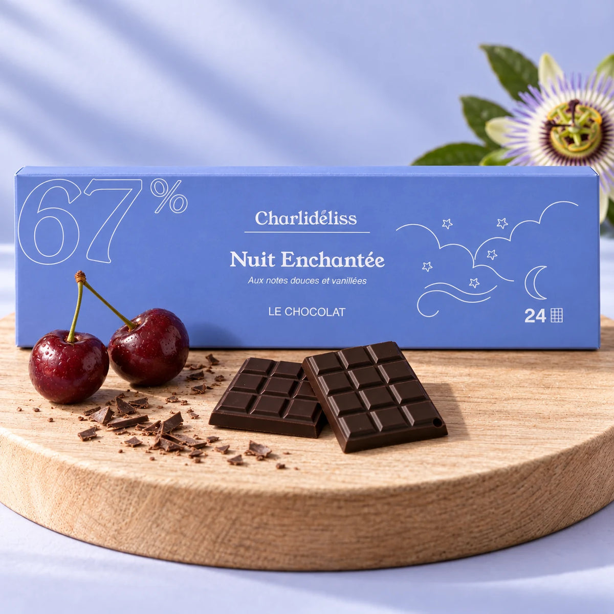 Boîte de chocolat à la mélatonine Nuit Enchantée de Charlidéliss