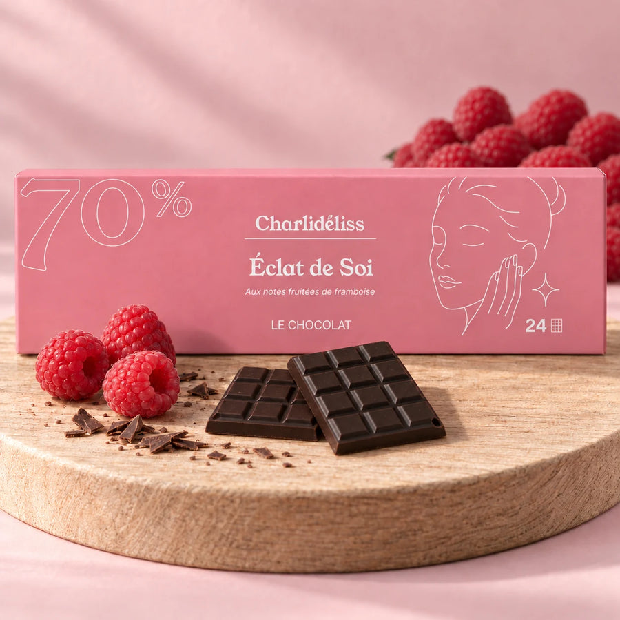 Boîte du complément beauté chocolat Éclat de Soi de Charlidéliss
