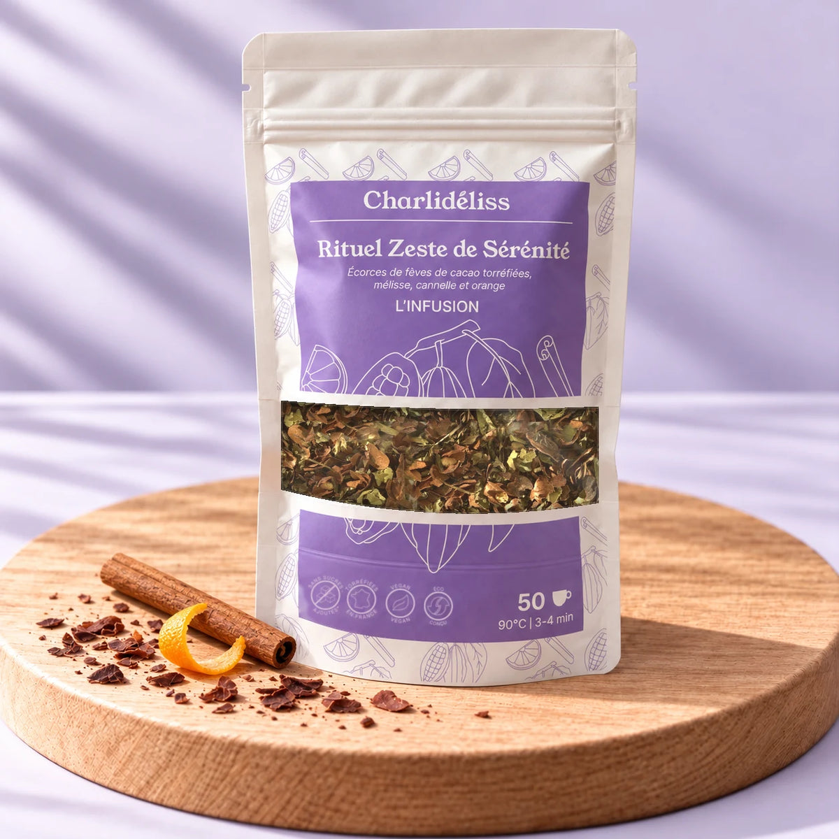 Sachet de tisane relaxante Rituel Zeste de Sérénité de Charlidéliss